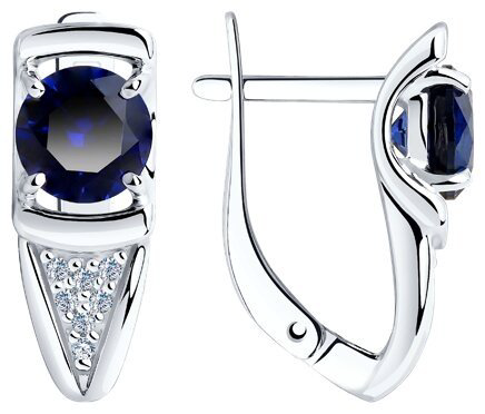 Серьги Diamant 94-320-00360-1 вес 3.16 г серебро, корунд купить,41477