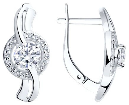 Серьги Diamant D94-120-00023-1A вес 2.9 г серебро, фианит купить,22572