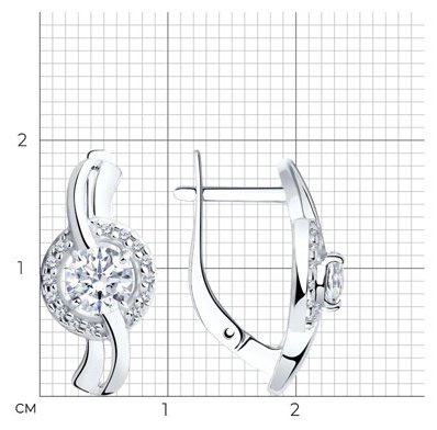 Серьги Diamant D94-120-00023-1A вес 2.9 г серебро, фианит купить,22572