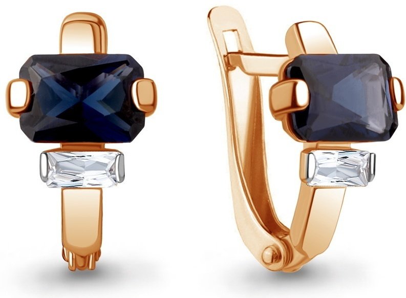 Серьги AQUAMARINE 49814Н вес 2.05 г серебро, наносапфир купить,21470