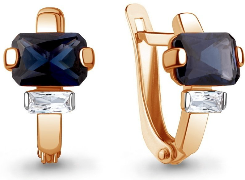 Серьги AQUAMARINE 49814Н вес 2.05 г серебро, наносапфир купить,21470