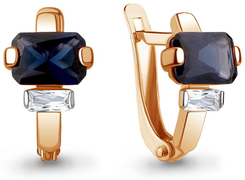 Серьги AQUAMARINE 49814Н вес 2.28 г серебро, наносапфир купить,21054