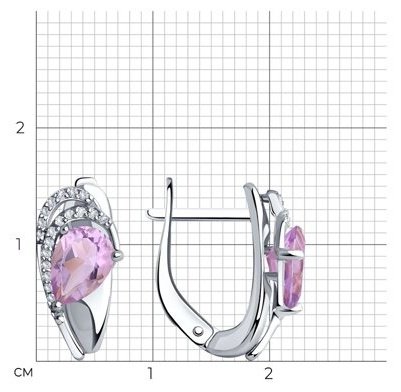 Серьги Diamant 94-320-00548-3 вес 2.61 г серебро, аметист купить,23598