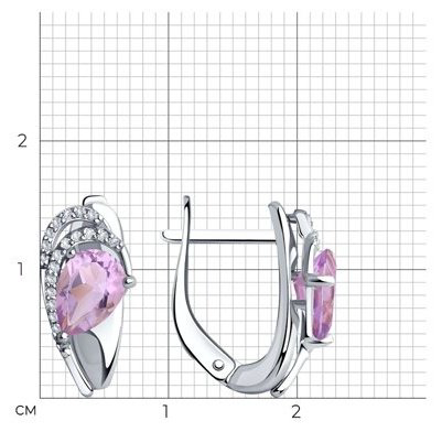 Серьги Diamant 94-320-00548-3 вес 2.61 г серебро, аметист купить,23598