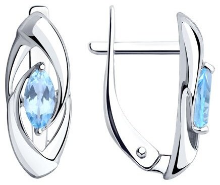 Серьги Diamant 94-320-00549-1 вес 1.88 г серебро, топаз