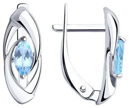 Серьги Diamant 94-320-00549-1 вес 1.88 г серебро, топаз