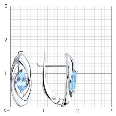 Серьги Diamant 94-320-00549-1 вес 1.88 г серебро, топаз