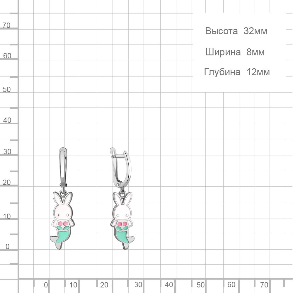 Серьги AQUAMARINE 34526.5 вес 2.78 г серебро, эмаль купить,24793