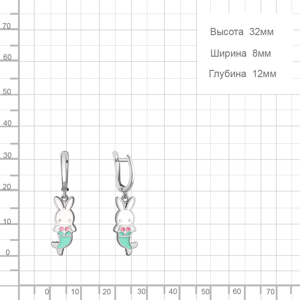 Серьги AQUAMARINE 34526.5 вес 2.78 г серебро, эмаль купить,24793