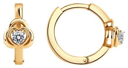 Серьги SOKOLOV 029275 вес 3.36 г золото, фианит купить,NaN