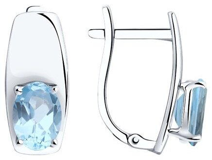Серьги Diamant 94-320-00556-1 вес 2.41 г серебро, топаз купить,14851