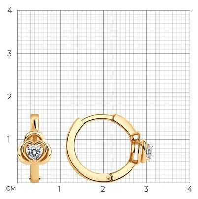 Серьги SOKOLOV 029275 вес 3.36 г золото, фианит купить,NaN