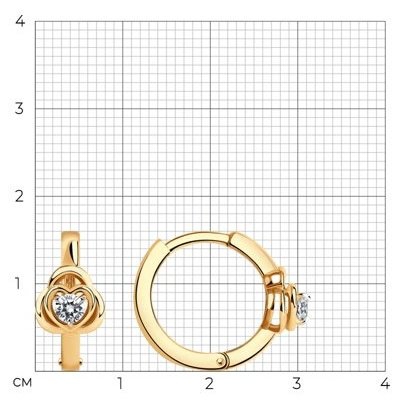 Серьги SOKOLOV 029275 вес 3.36 г золото, фианит купить,NaN