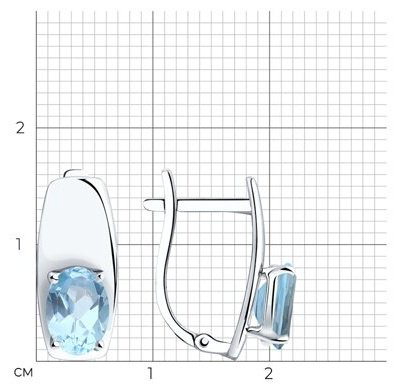 Серьги Diamant 94-320-00556-1 вес 2.41 г серебро, топаз купить,14851