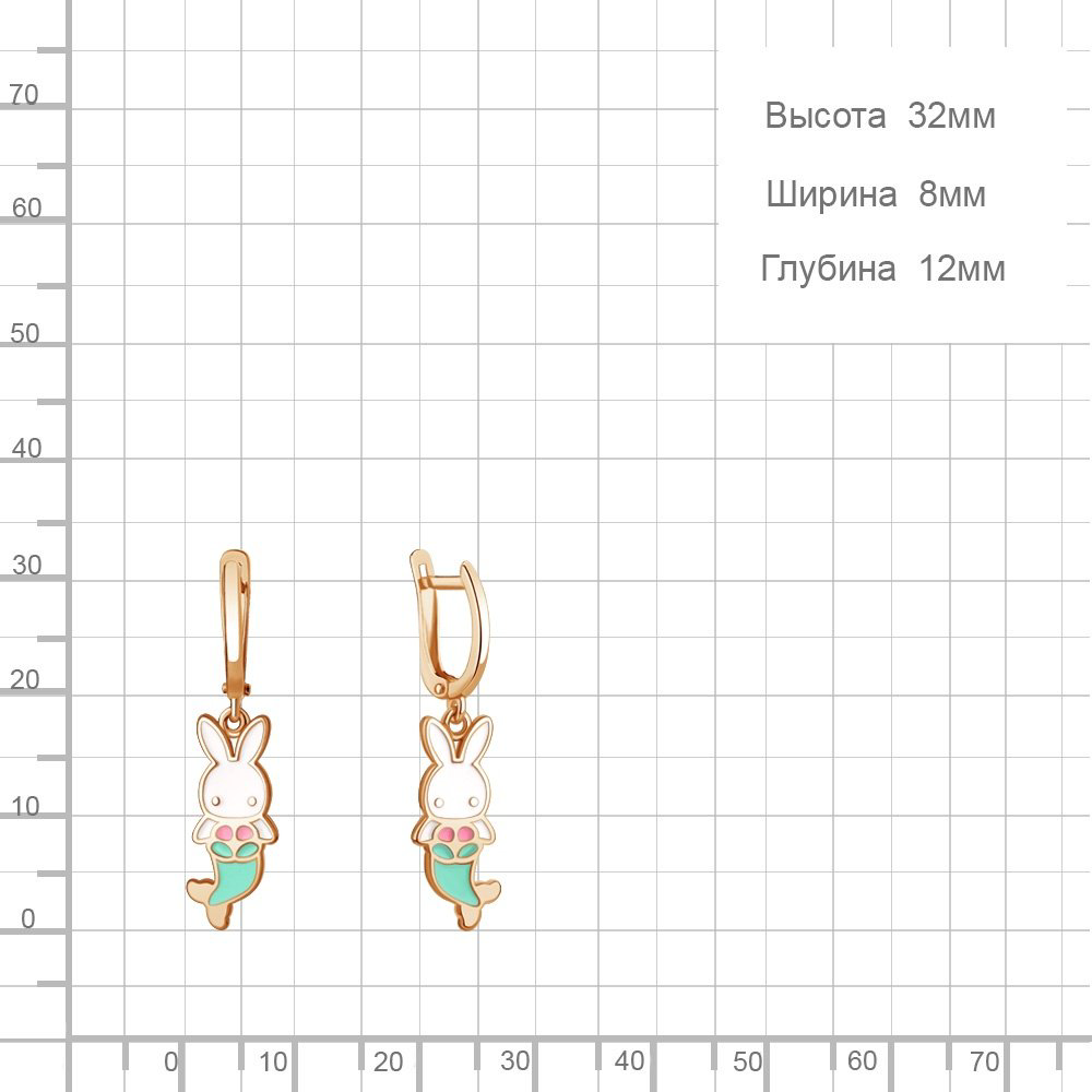 Серьги AQUAMARINE 34526.6 вес 2.78 г серебро, эмаль купить,24793