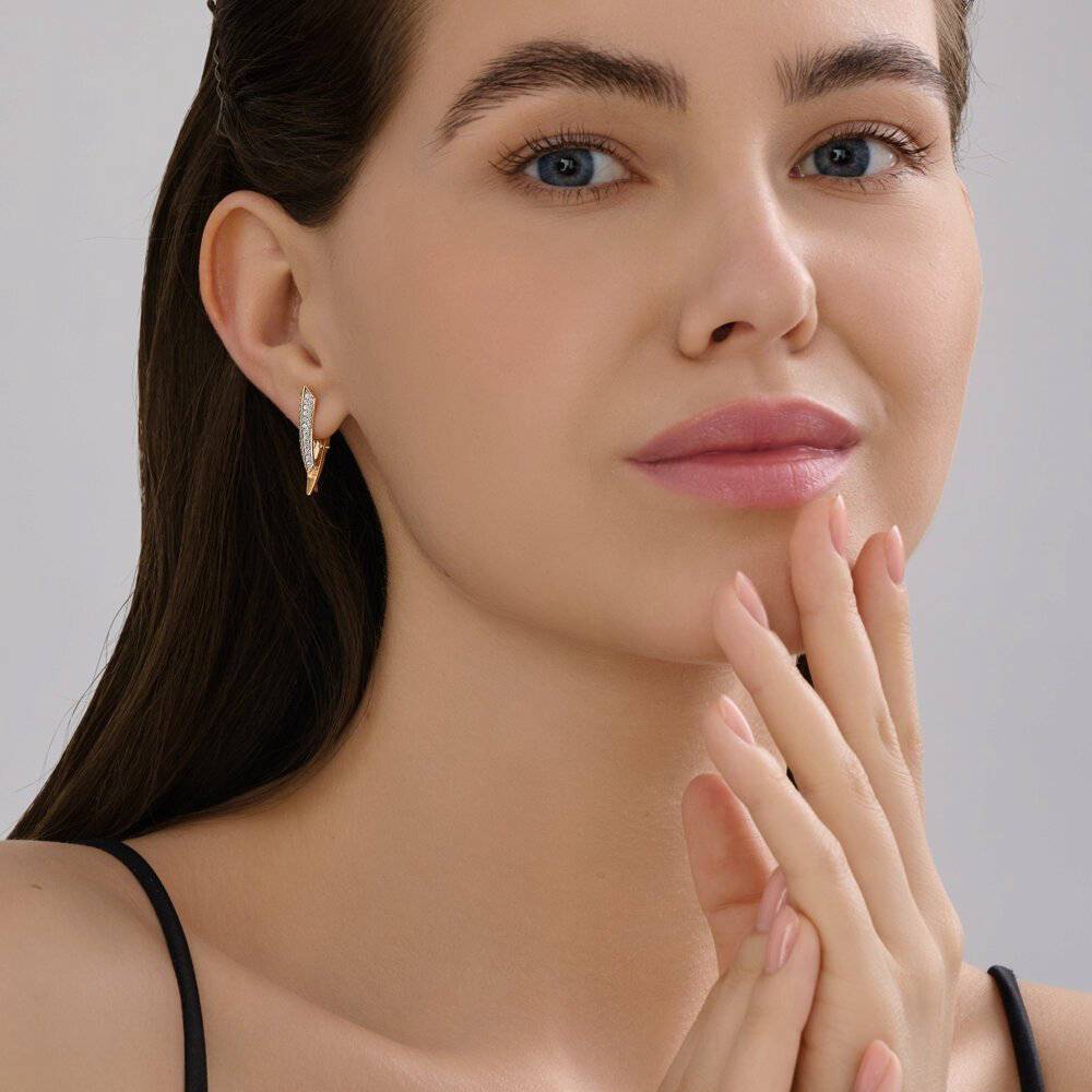 Серьги Diamant 51-120-02811-1 вес 4.91 г золото, фианит купить,499885