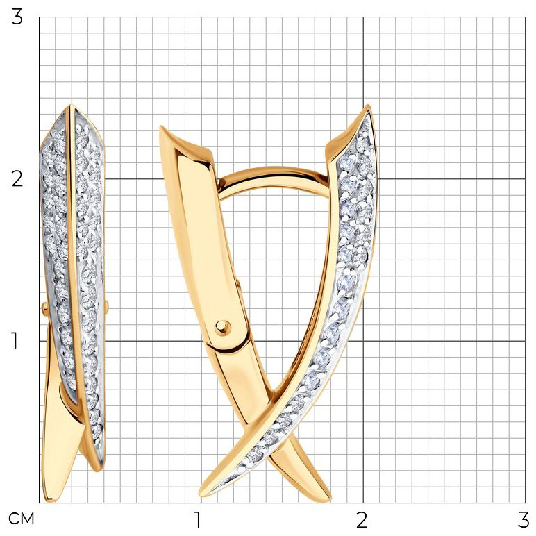 Серьги Diamant 51-120-02811-1 вес 4.91 г золото, фианит купить,499885