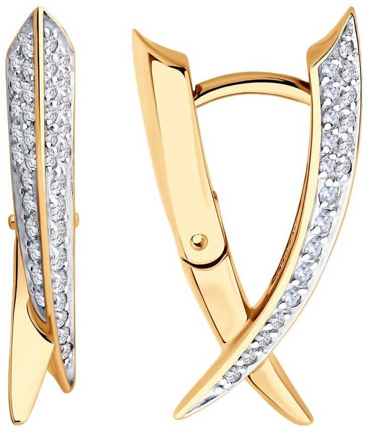 Серьги Diamant 51-120-02811-1 вес 4.91 г золото, фианит купить,499885