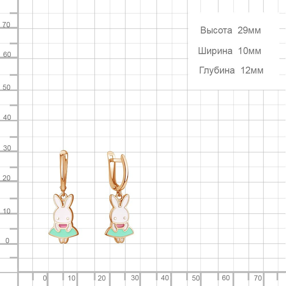 Серьги AQUAMARINE 34527.6 вес 2.86 г серебро, эмаль купить,26178