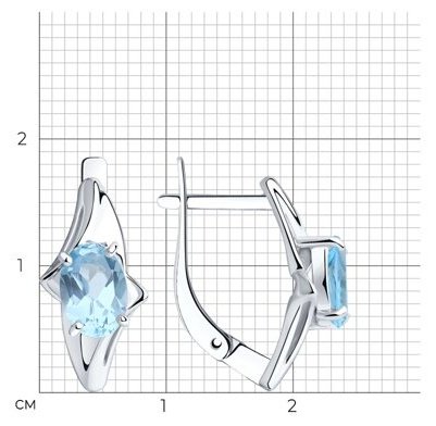 Серьги Diamant 94-320-00587-1 вес 2.46 г серебро, топаз купить,20520
