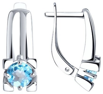 Серьги Diamant 94-320-00593-1 вес 2.86 г серебро, топаз купить,24286