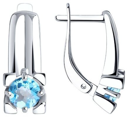 Серьги Diamant 94-320-00593-1 вес 2.86 г серебро, топаз купить,24286