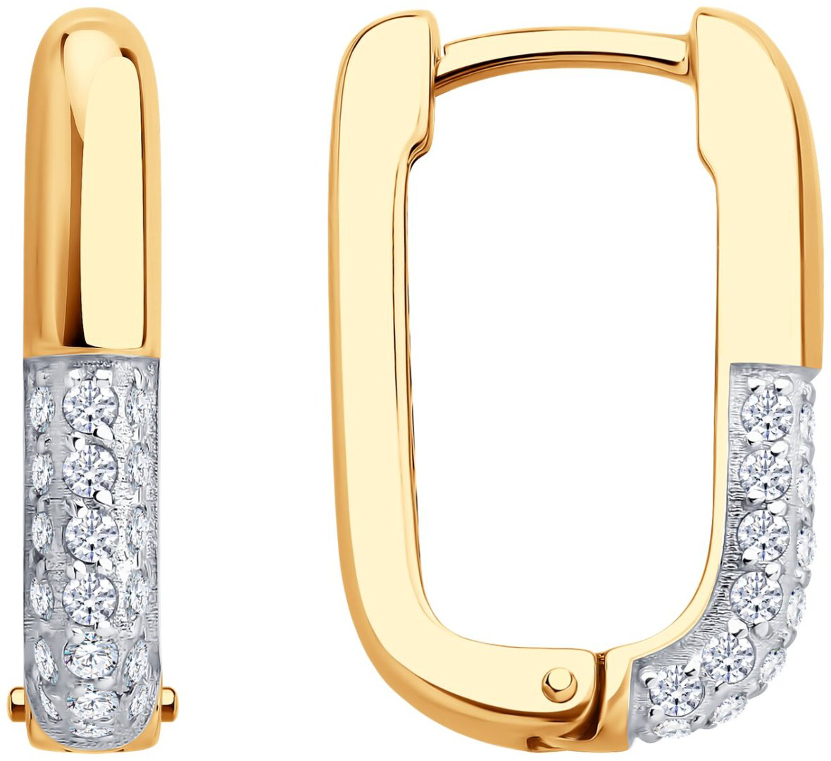 Серьги Diamant 51-120-02981-1 вес 4.14 г золото, фианит купить,350365