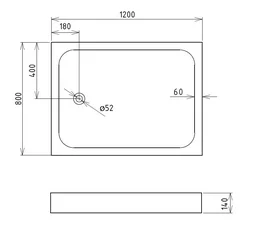 Душевой поддон Gemy ST13T 120х80х14см белый