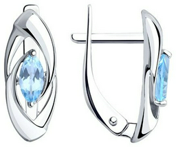 Серьги Diamant 94-320-00549-1 вес 1.88 г серебро, топаз