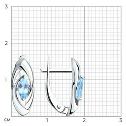 Серьги Diamant 94-320-00549-1 вес 1.88 г серебро, топаз