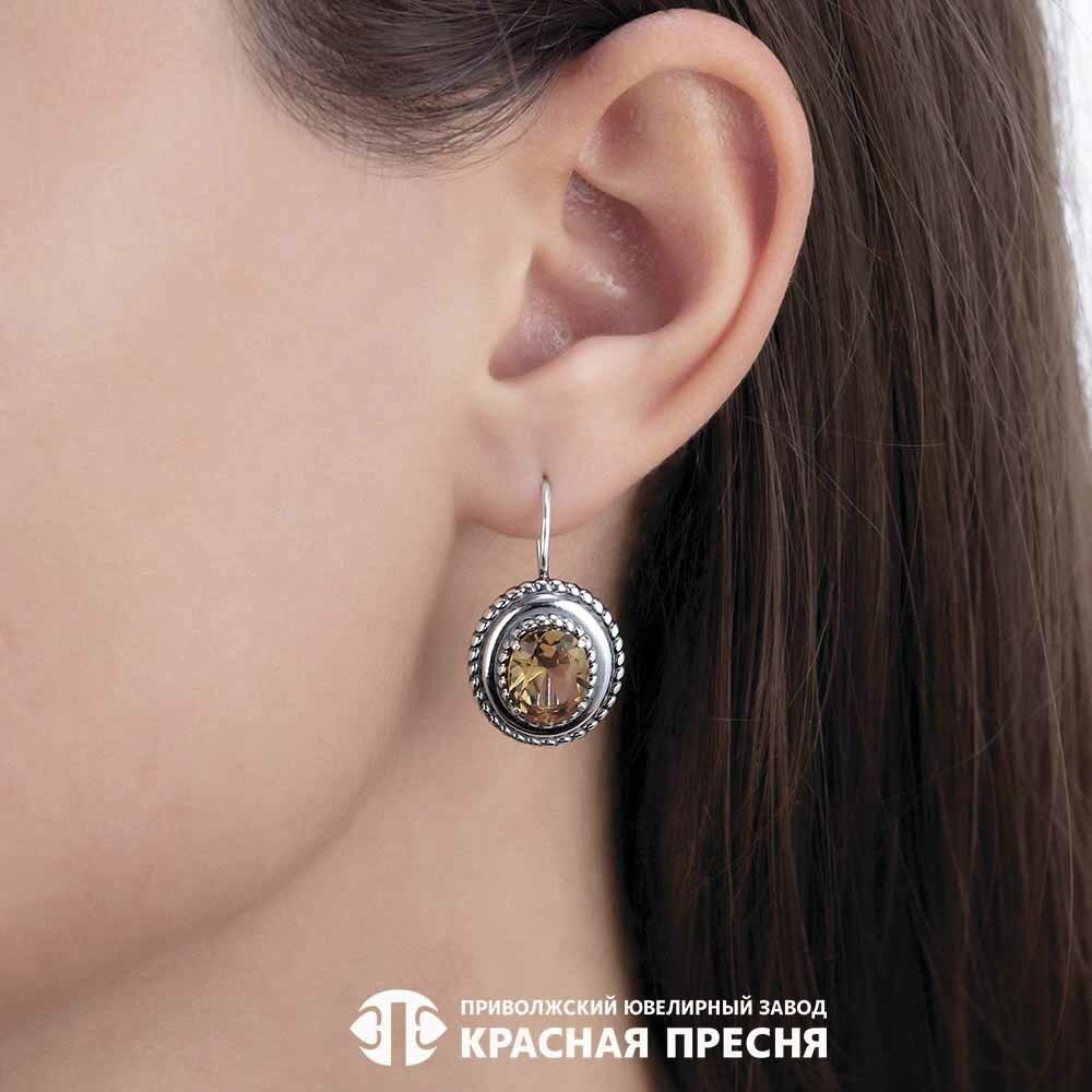 Серьги Красная пресня 33814262-22 вес 7.1 г серебро, султанит купить,39299