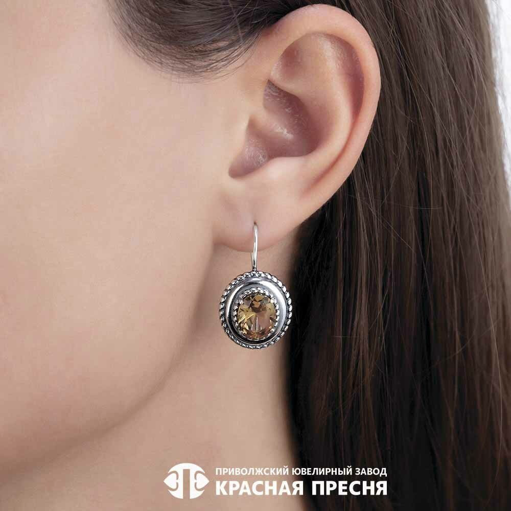 Серьги Красная пресня 33814262-22 вес 7.1 г серебро, султанит купить,39299