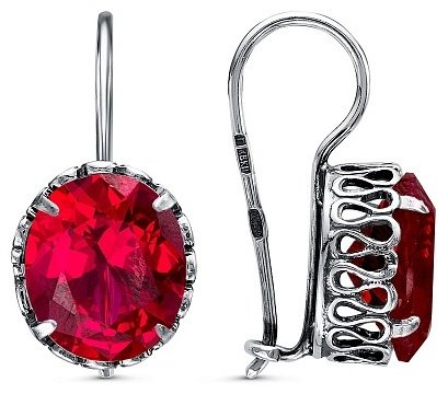 Серьги Красная пресня 3381551-8 вес 5.3 г серебро, корунд купить,29494