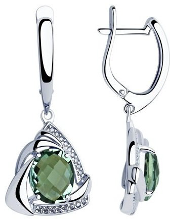 Серьги SOKOLOV 92022043 вес 6.03 г серебро, кварц купить,44108