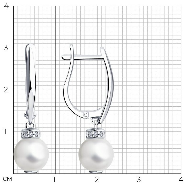 Серьги SOKOLOV 94026062 вес 3.82 г серебро, жемчуг купить,20130