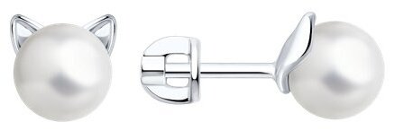 Серьги SOKOLOV 94026069 вес 2.31 г серебро, жемчуг купить,15390