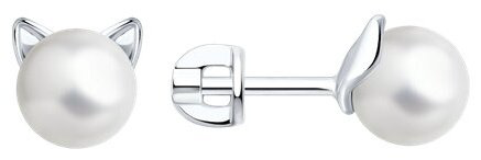 Серьги SOKOLOV 94026069 вес 2.31 г серебро, жемчуг купить,15390