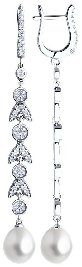 Серьги SOKOLOV 92023012 вес 7.92 г серебро, жемчуг купить,47542