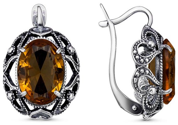 Серьги Красная пресня 3387522-22 вес 8.2 г серебро, султанит купить,50274