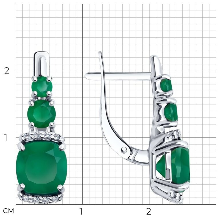 Серьги SOKOLOV 92023023 вес 3.4 г серебро, агат купить,29241