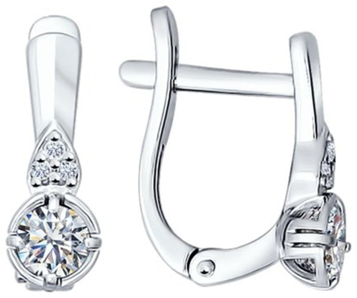 Серьги Магия золота 89020015 вес 1.76 г серебро, фианит Swarovski купить,17735