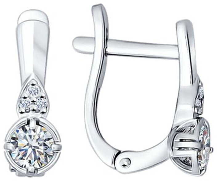 Серьги Магия золота 89020015 вес 1.76 г серебро, фианит Swarovski купить,17735