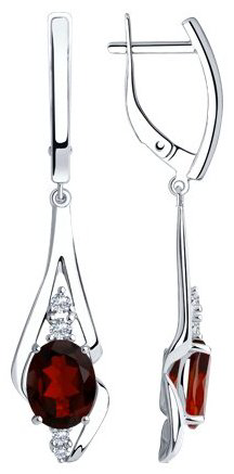 Серьги SOKOLOV 92022253 вес 4.93 г серебро, гранат купить,36423