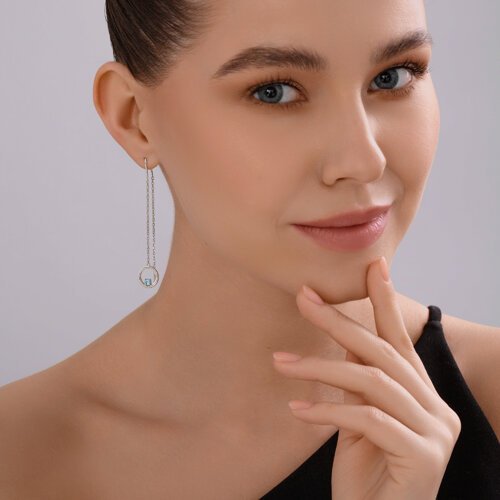 Серьги SOKOLOV 92023111 вес 2.49 г серебро, топаз купить,16621
