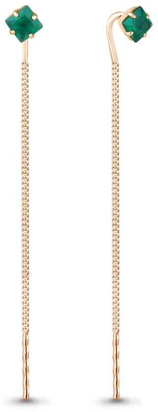Серьги-цепочки AQUAMARINE 4753609 вес 0.94 г серебро, агат купить,21546