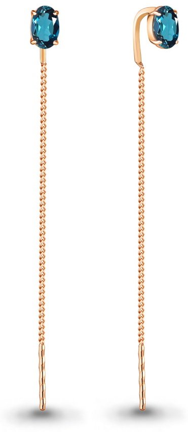 Серьги-цепочки AQUAMARINE 4753808 вес 1.02 г серебро, топаз купить,44118