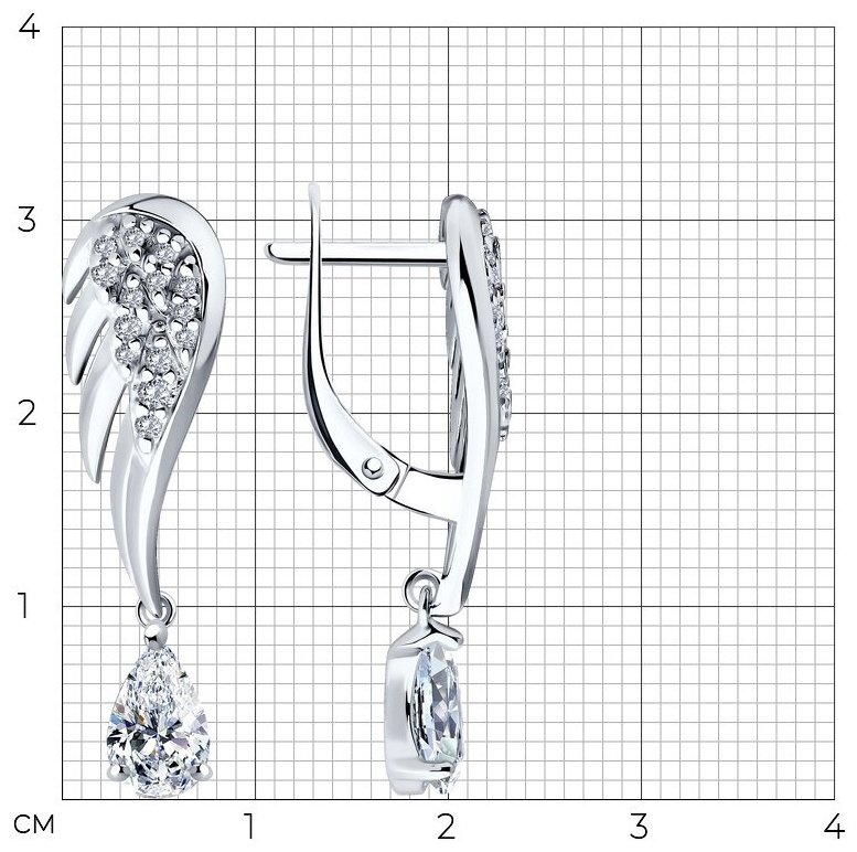 Серьги SOKOLOV 94026613_4,08 вес 4.08 г серебро, фианит купить,24624