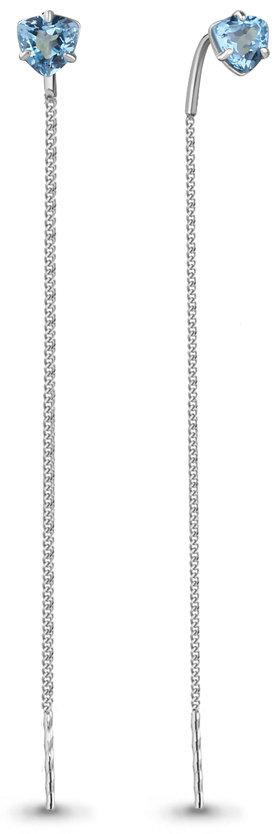 Серьги-цепочки AQUAMARINE 4753905.5 вес 1.12 г серебро, топаз купить,24656