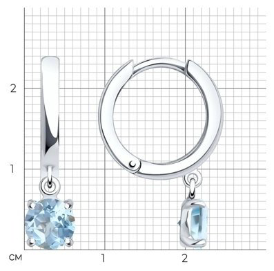 Серьги SOKOLOV 92022391 вес 3.15 г серебро, топаз купить,25970