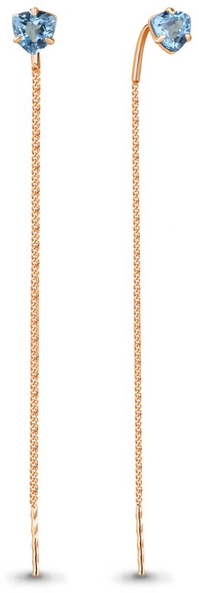 Серьги-цепочки AQUAMARINE 4753905.6 вес 1.12 г серебро, топаз купить,36526